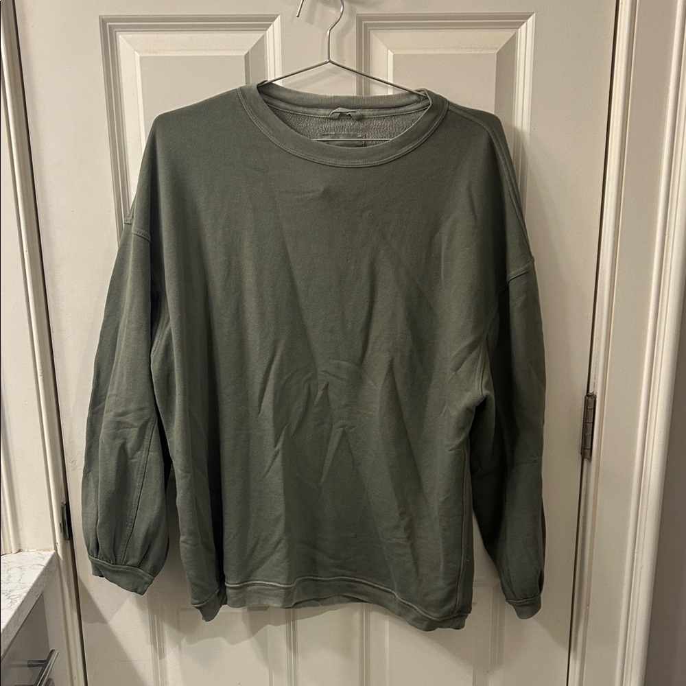 aerie Olive Green Crewneck Sweatshirt